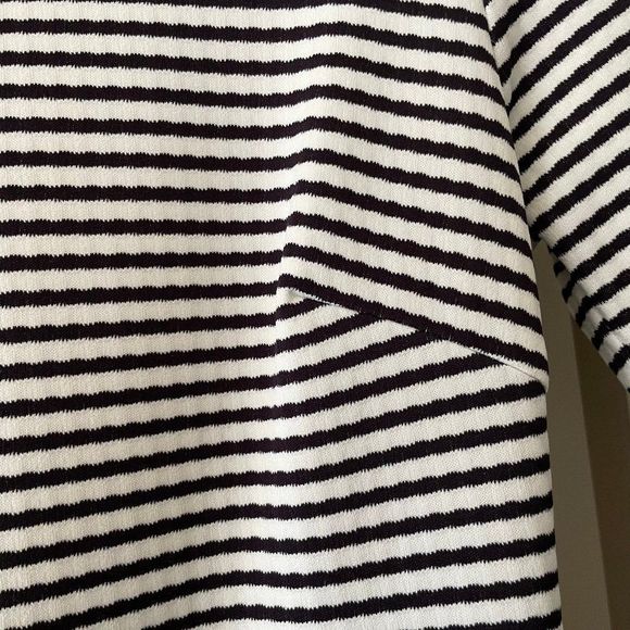 Trina Turk Black and White Stripe Mason Short Sleeve Mini Dress - Picture 6 of 9